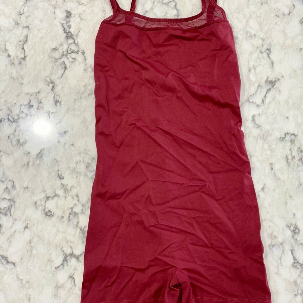 Burgundy Red Class In Onezie Biketard Unitard Workout Yoga Dance Ballet Leotard